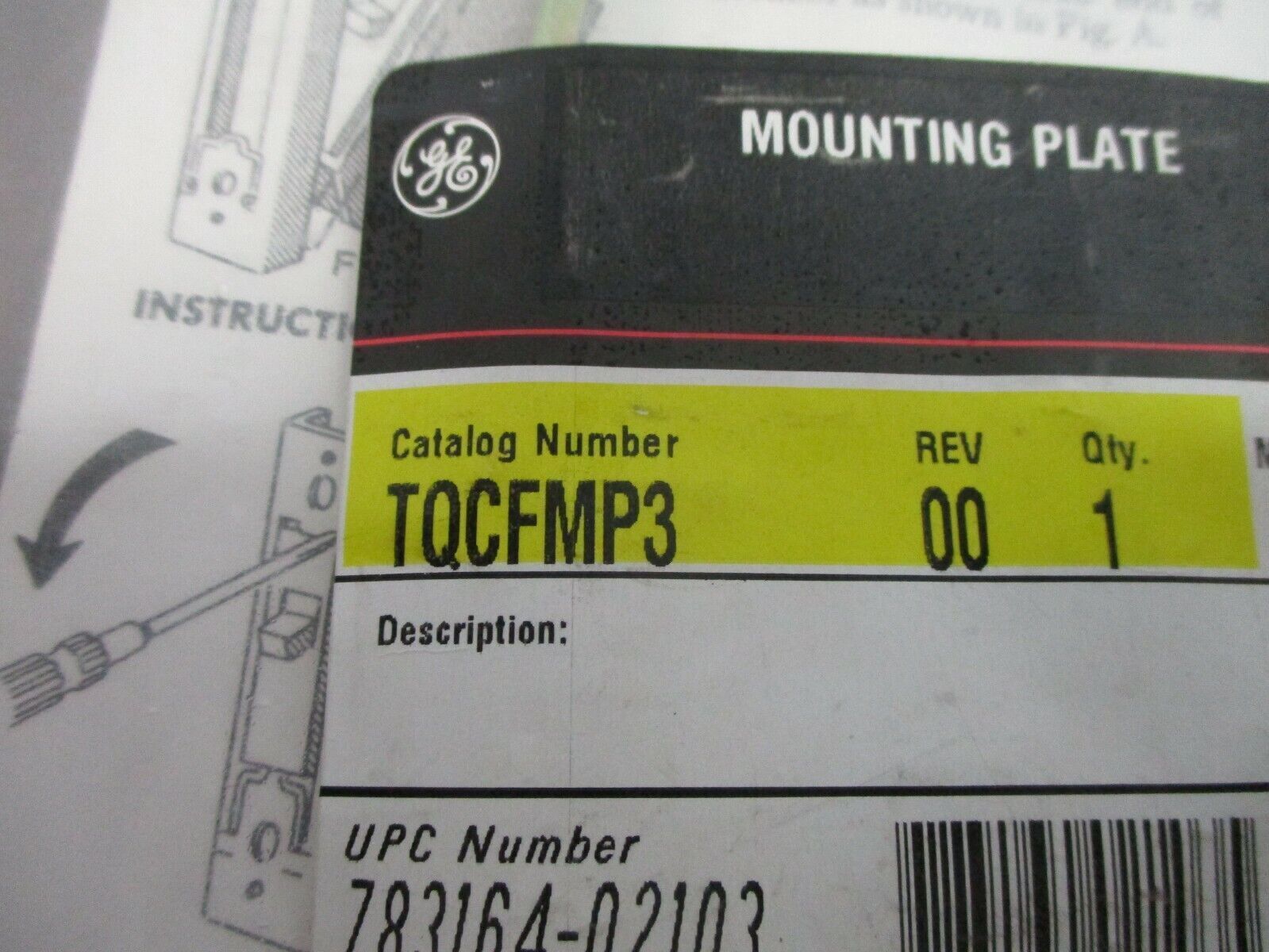 GE Circuit Breaker Mounting Plate TQCFMP3 Rev. 00 3P New Surplus