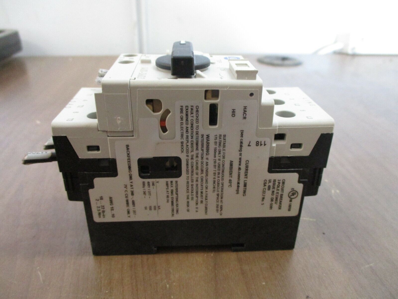 Allen-Bradley Manual Motor Protector 140U-D6D3-B60 Ser. B Trip 6A Used
