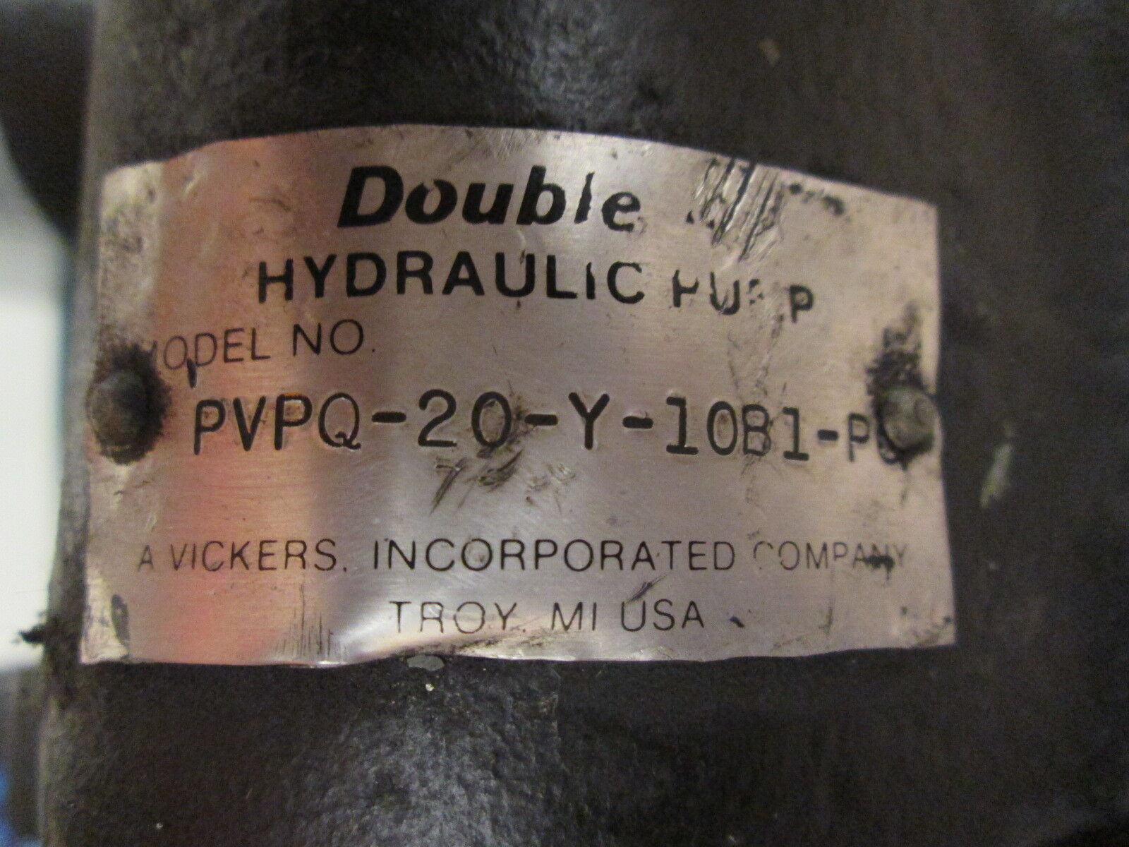 Vickers Double Hydraulic Pump PVPQ-20-Y-10B1-P Used