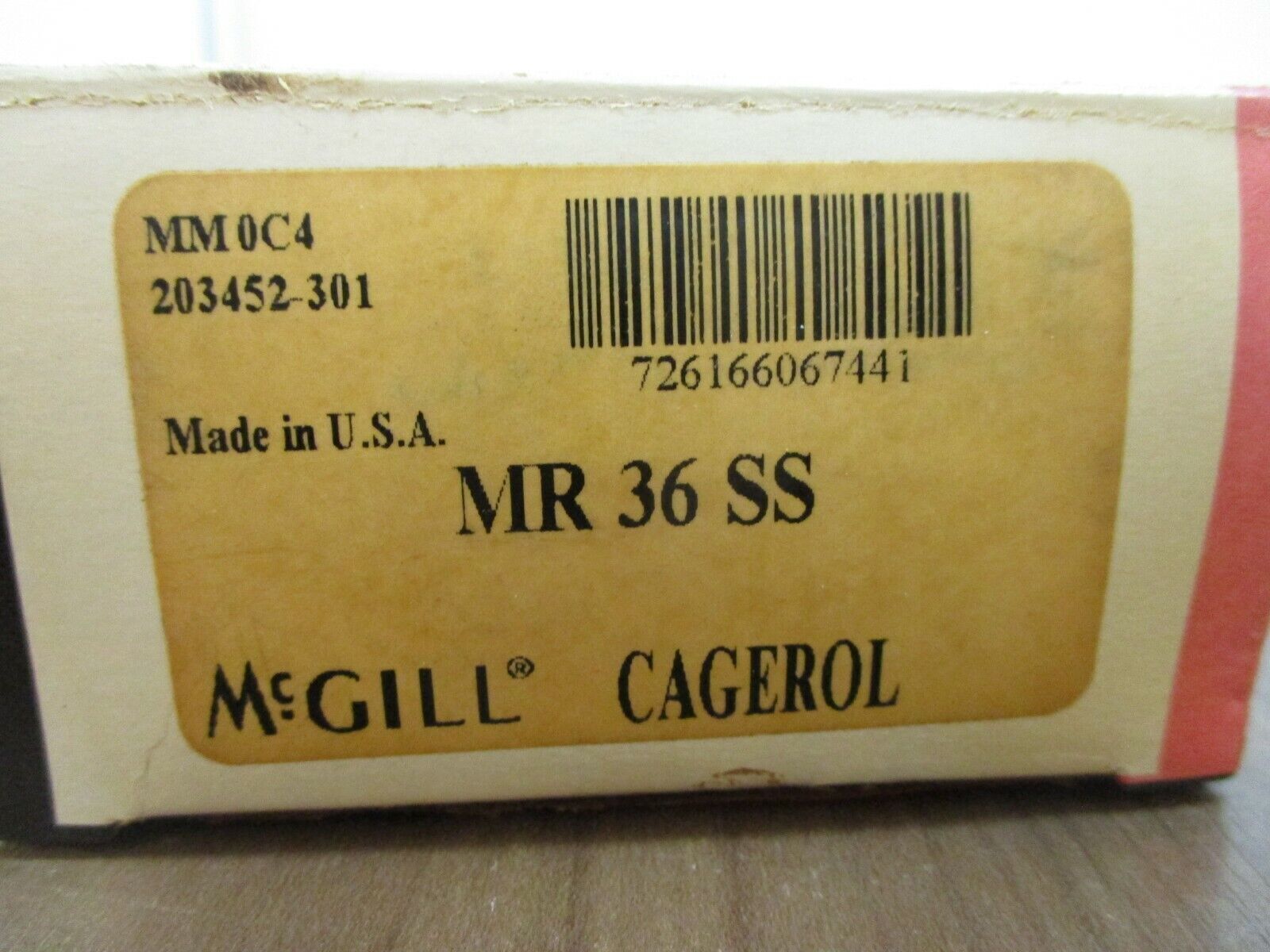 McGill Cagerol Bearing MR 36 SS New Surplus
