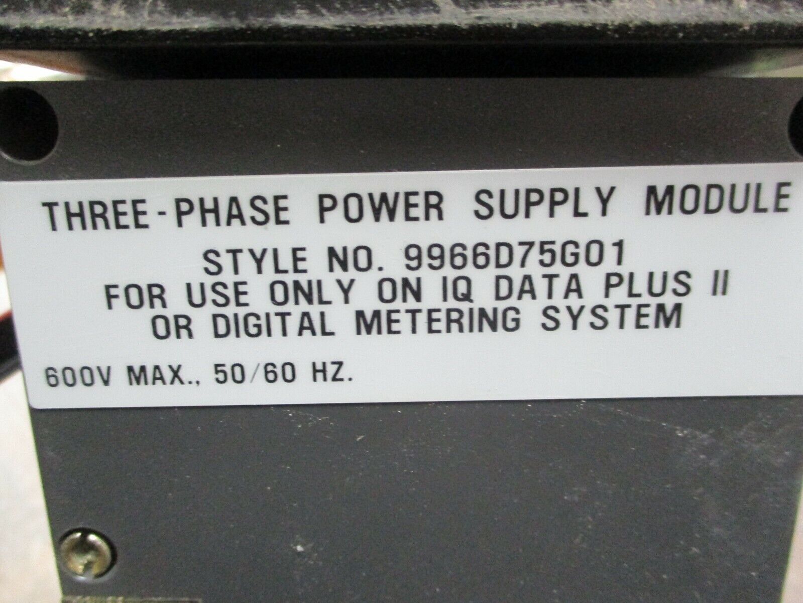 Westinghouse IQ Data Plus II Module 2D78522 w/ 9966D75G01 3-Phase Power Supply