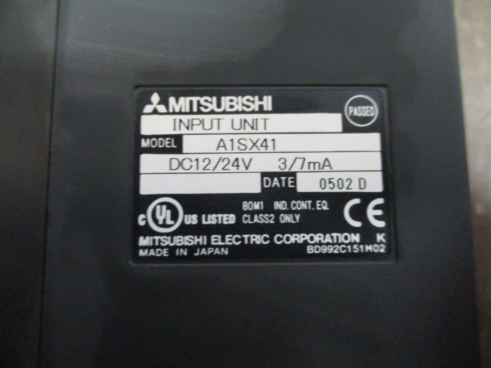Mitsubishi Input Module A1SX41 12/24VDC 3/7mA Used