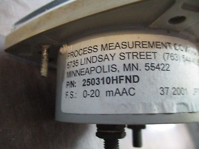 Process Measurement AC Ammeter 250310HFND Range: 0-15A Used