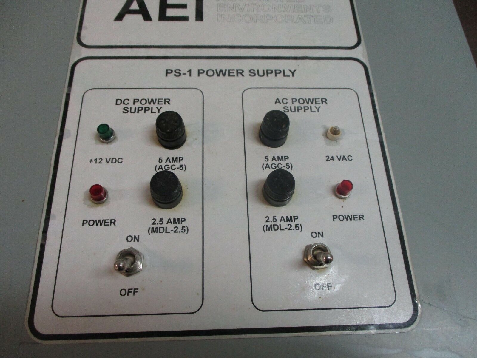 Automated Environments, Inc. Power Supply PS-1 Type 12 Enclosure Used