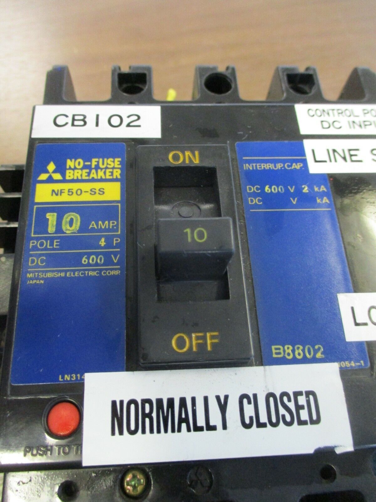 Mitsubishi Circuit Breaker NF50-SS 10A 600VDC 4P Used