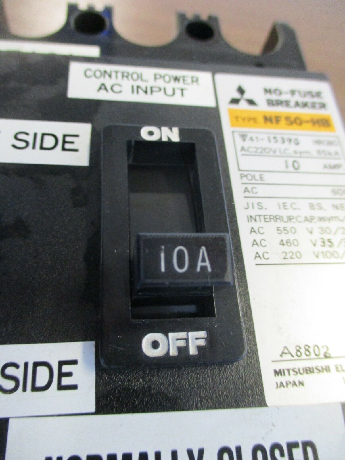 Mitsubishi Circuit Breaker NF50-HB 10A 600V 3P Used