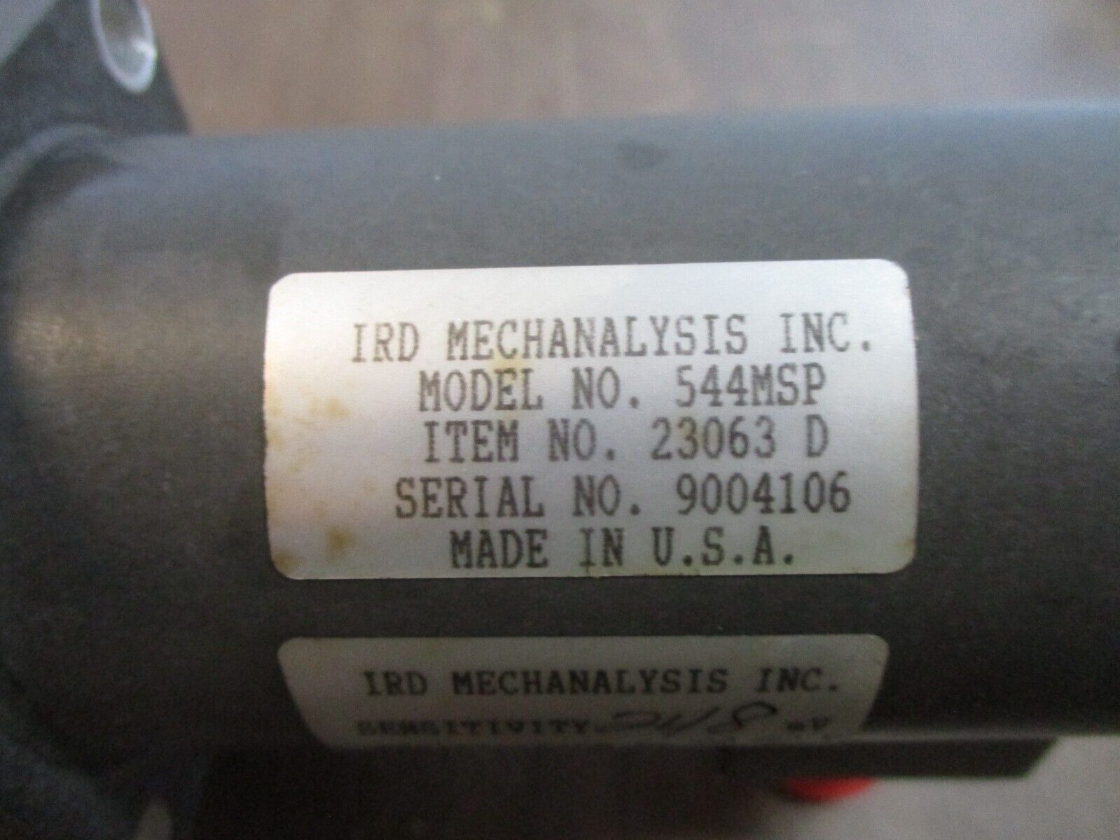 IRD 544MSP Mountable Velocity Transducer 23063 D Sensitivity: 248mV New Surplus