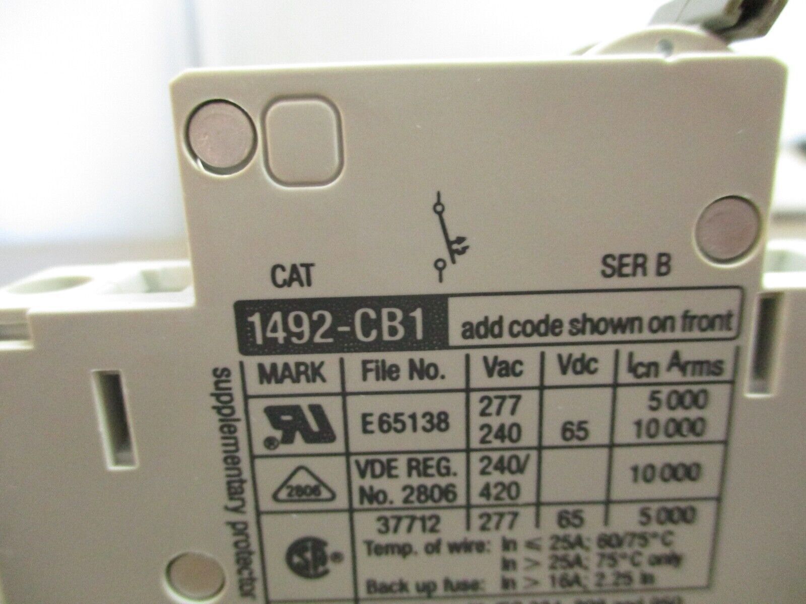 Allen-Bradley Circuit Breaker 1492-CB1-G050 5A 240/277V 1P *Lot of 2* Used