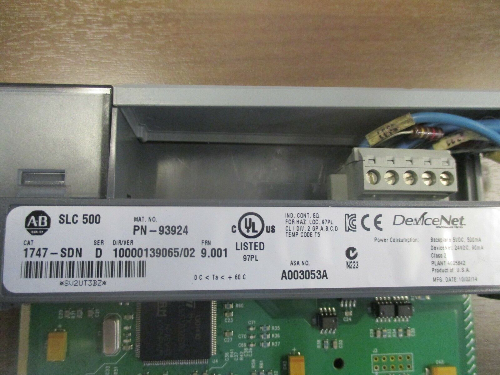 Allen-Bradley SLC 500 DeviceNet Scanner Module 1747-SDN Ser. D FRN. 9.001 Used