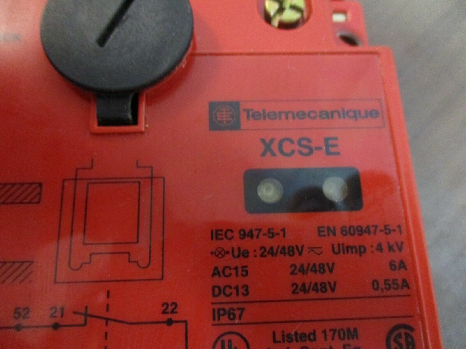 Telemecanique Safety Interlock Switch XCS-E 24/48V Type 4, 4X, 12 Enclosure Used