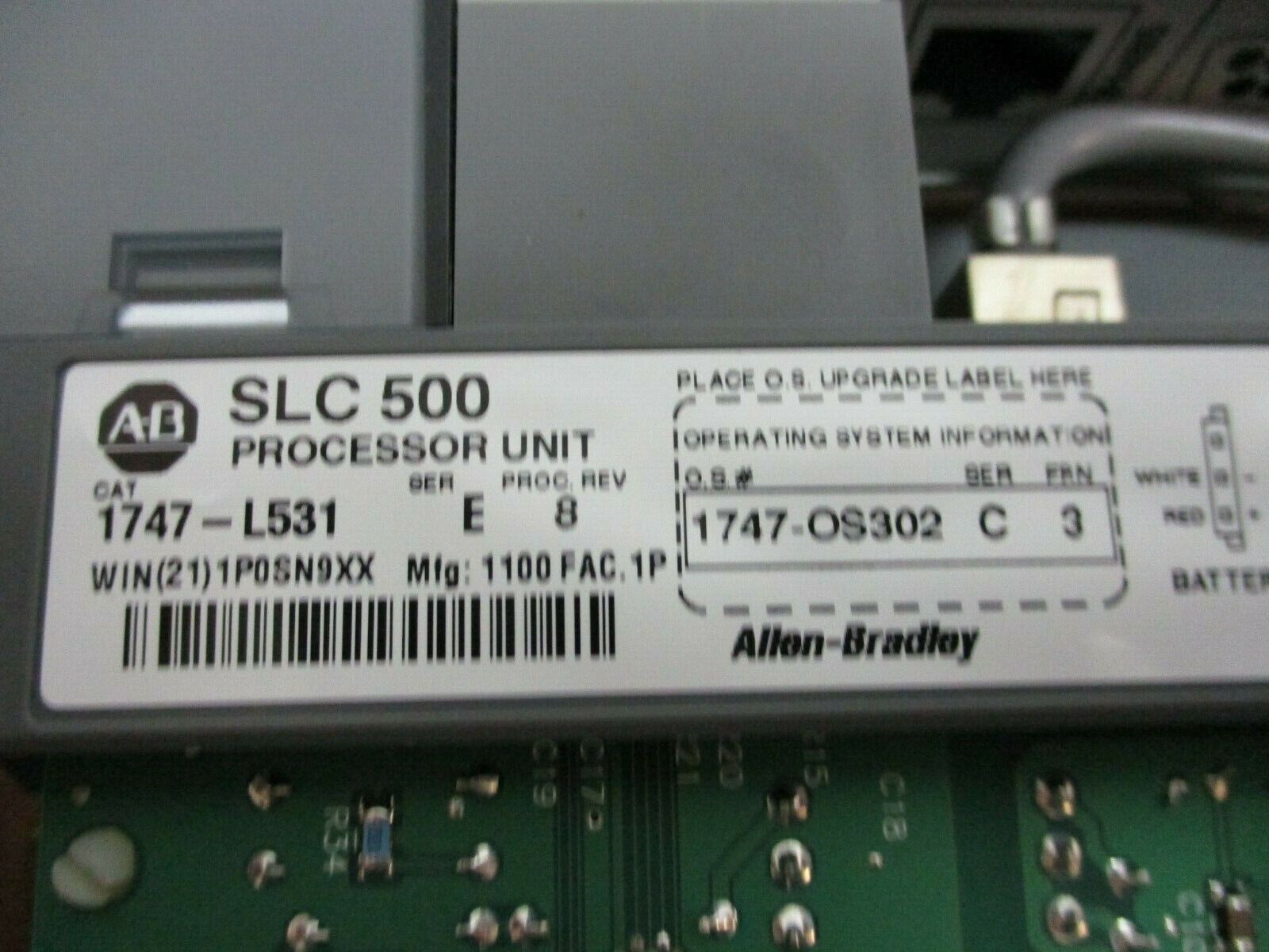 Allen-Bradley SLC 500 Processor Unit 1747-L531 Ser E Proc Rev 8, Used