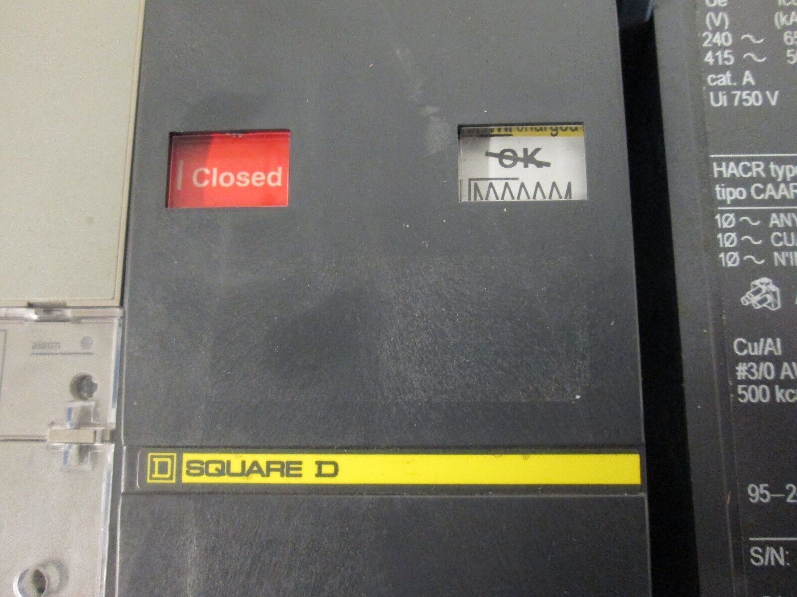 Square D Power Pact Circuit Breaker PJ 800 800A 600V Micrologic 3.0 Trip Used