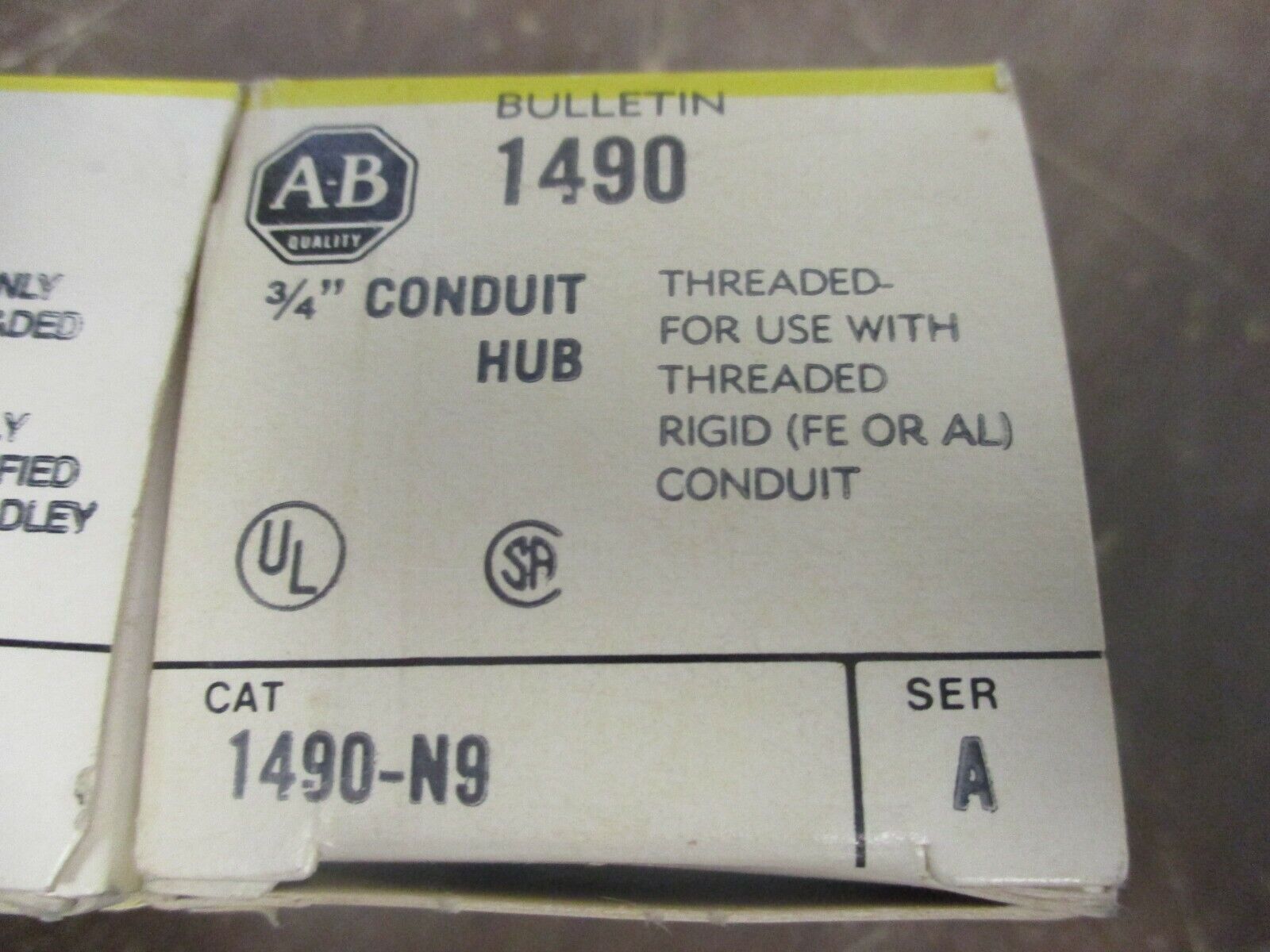 Allen-Bradley Conduit Hub 1490-N9 Ser. A 3/4" New Surplus **Lot of 2**