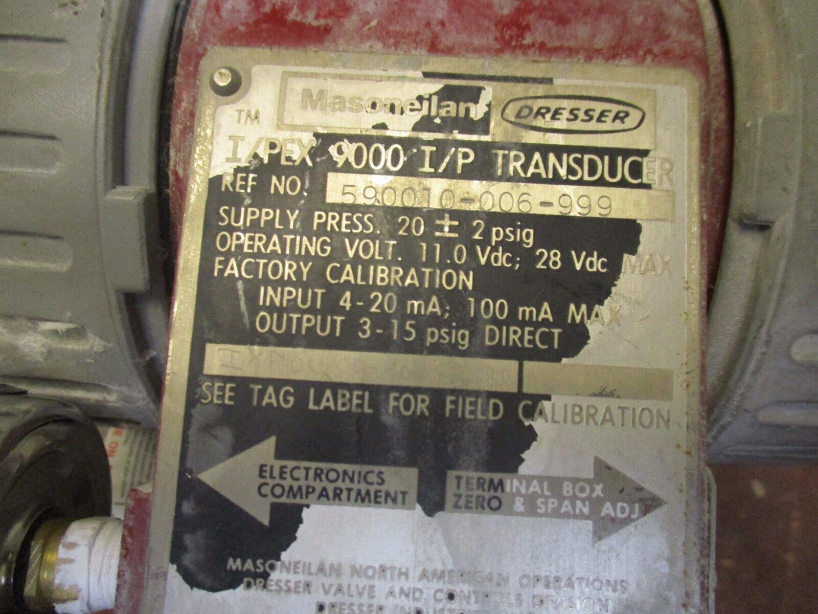 Masoneilan I/PEX 9000 I/P Transducer 590010-006-999 Used