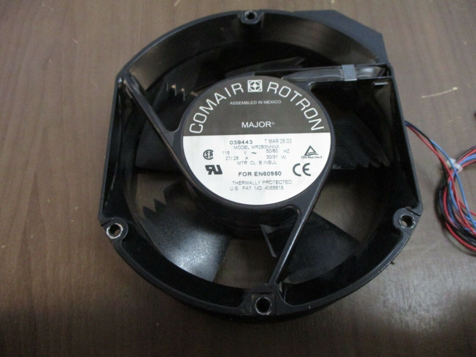 Comair Rotron Major Axial Fan MR2B3NNNX 115V 50/60Hz 0.27/0.26A 30/31W Used