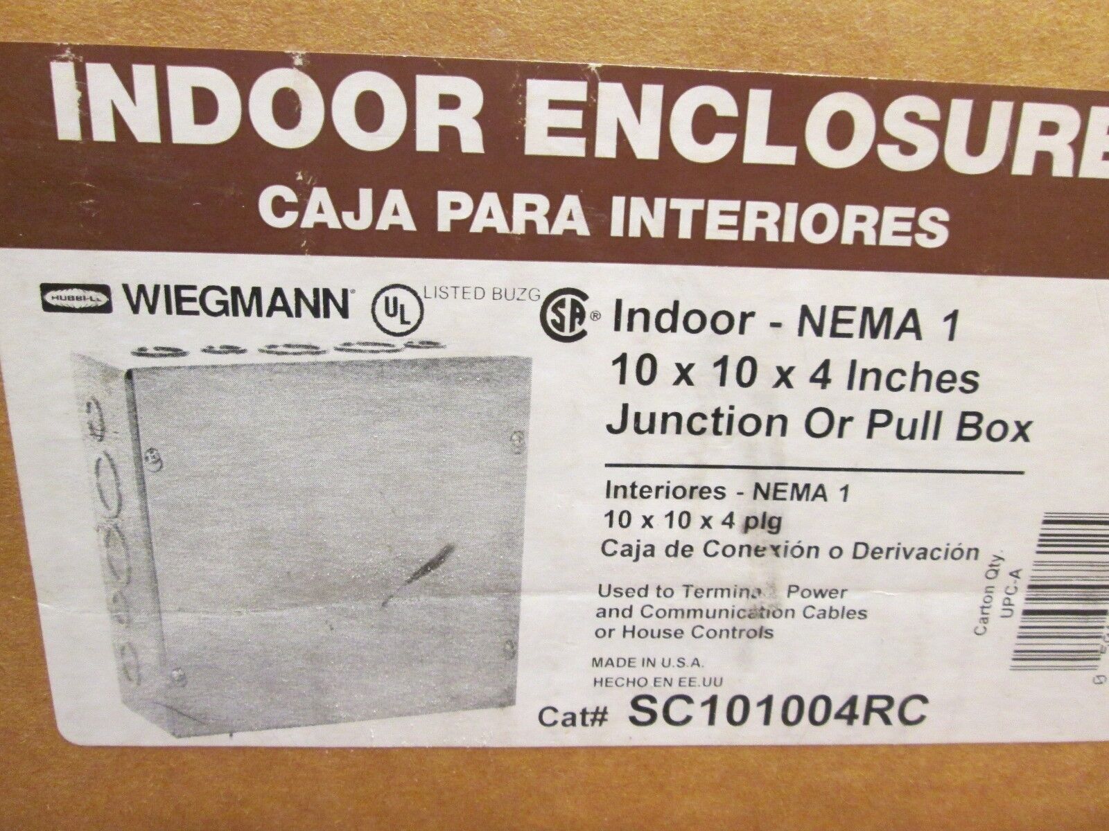 Wiegmann Enclosure SC101004RC Size: 10 x 10 x 4" NEMA 1 New Surplus