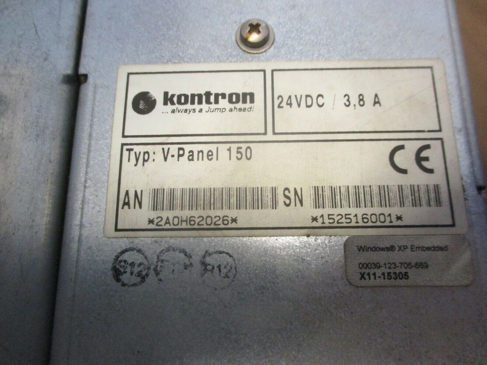 Kontron V-Panel 150 2A0H62026 24VDC 3.8A Used