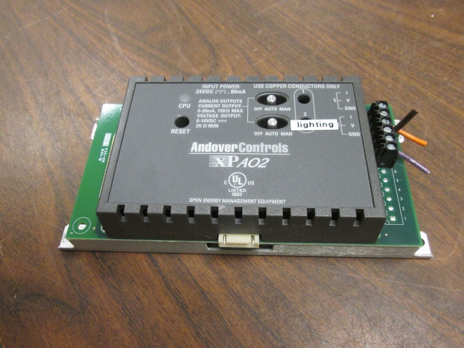 Andover Controls Analog Output Module XPA02 24VDC 80mA Used