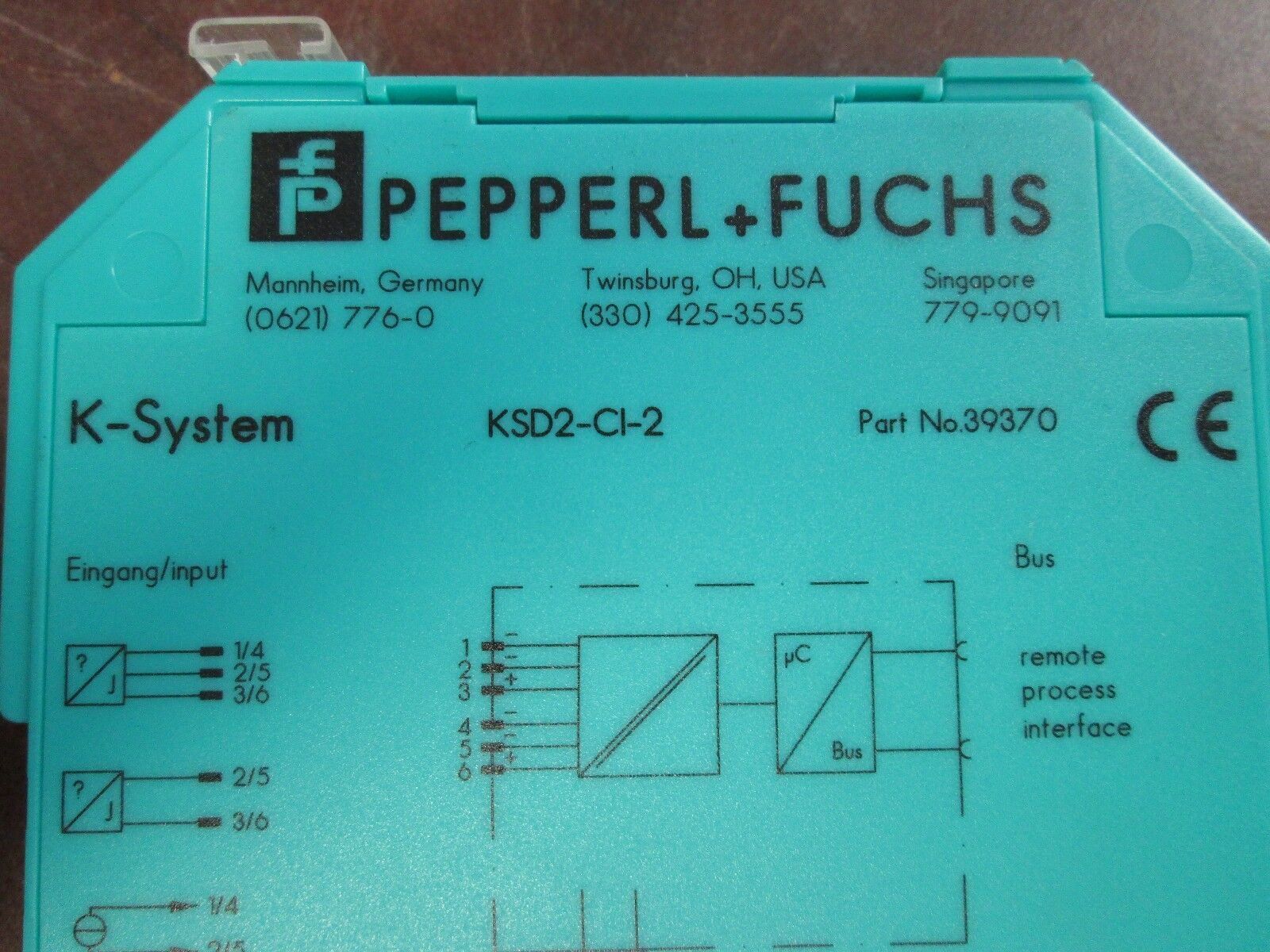 PepperL+Fuchs Transmitter Power Supply 39370 KSD2-CI-2 K-System Used