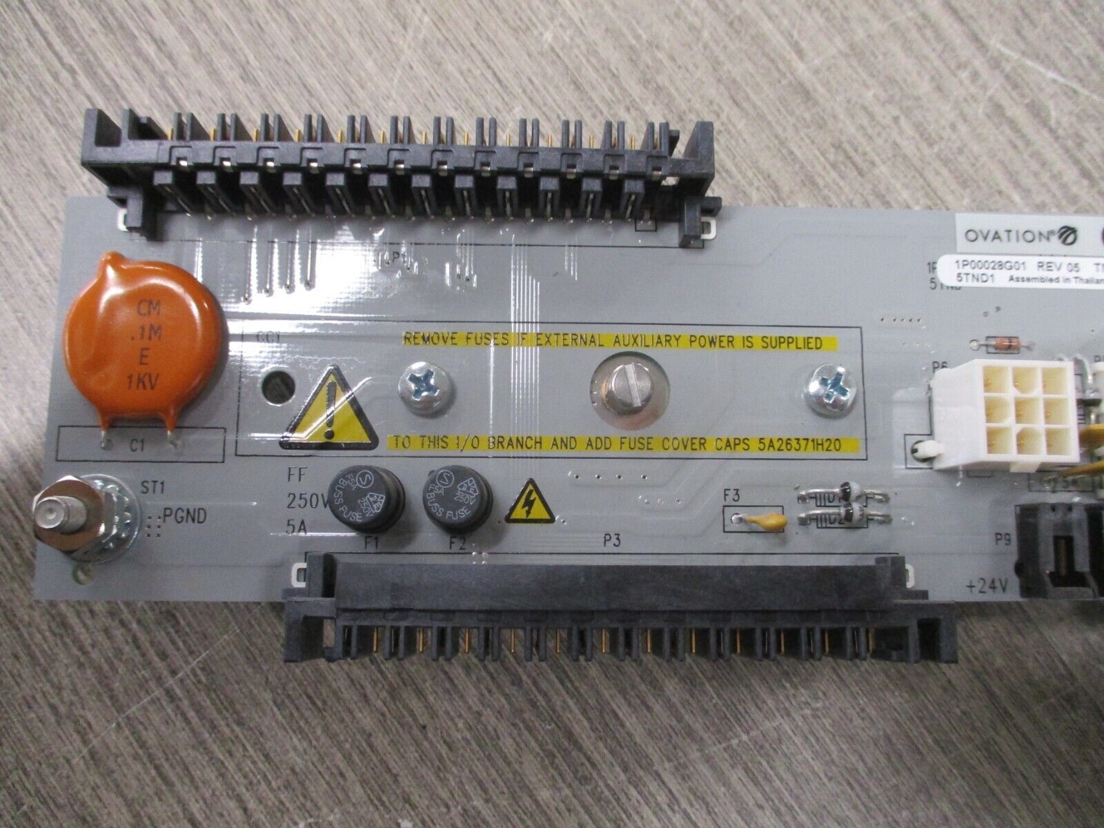 Emerson Ovation Local I/O Transition Panel IP00028G01 Rev. 05 Used