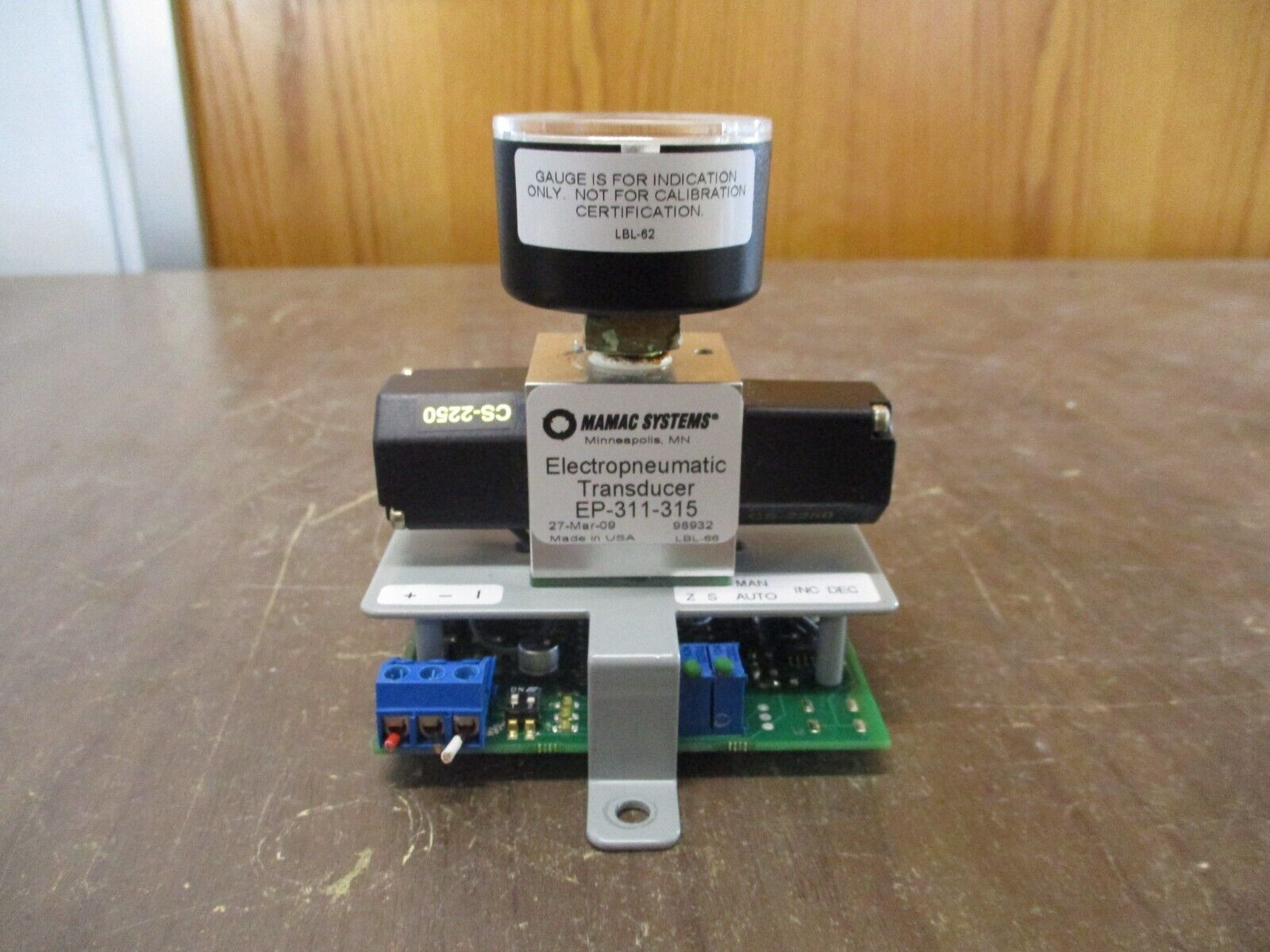 Mamac Systems Electropneumatic Transducer EP-311-315 Used