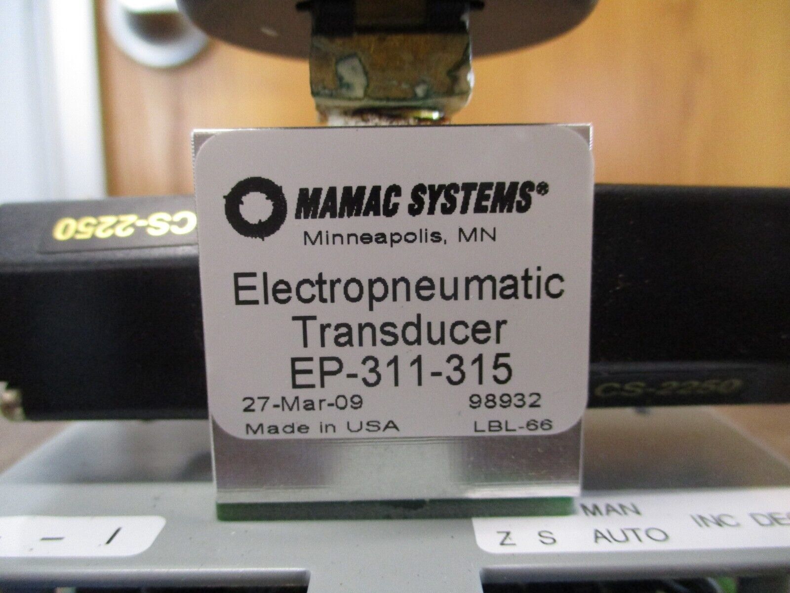 Mamac Systems Electropneumatic Transducer EP-311-315 Used