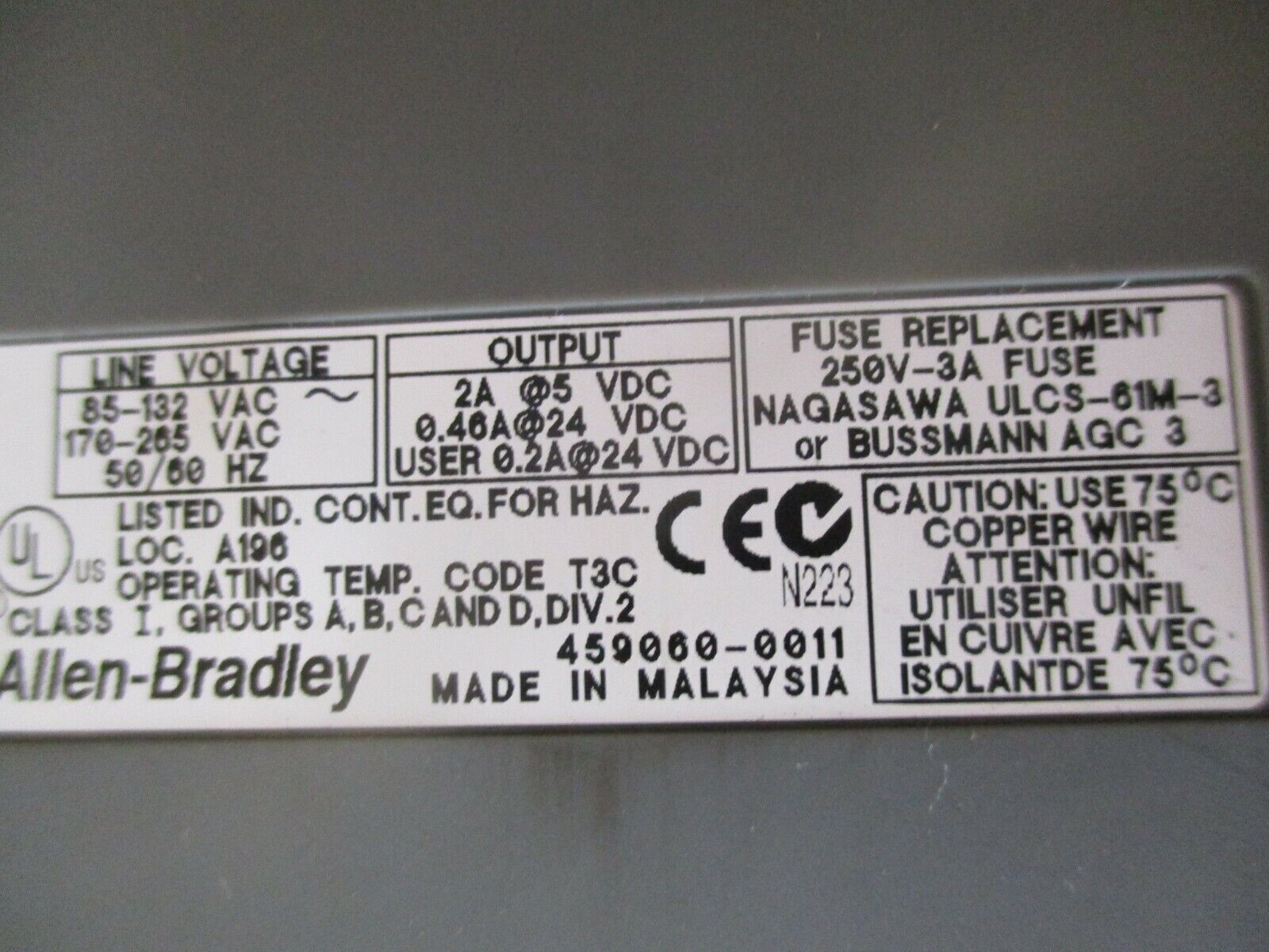 Allen-Bradley SLC 500 PLC Rack w/ Power Supply 1746-A10/1746-P1 10-Slot Used
