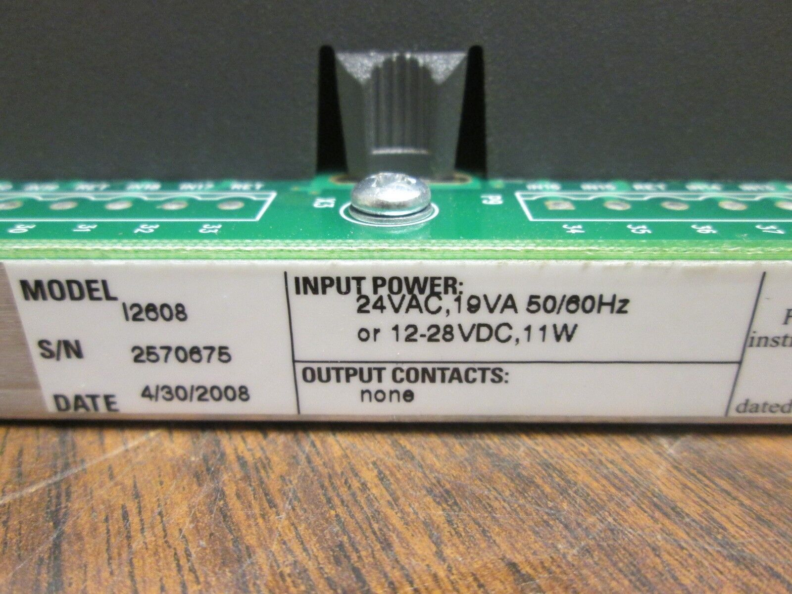 Andover Controls Controller I2608 Input: 24VAC 19VA 50/60Hz 12-28VDC 11W Used