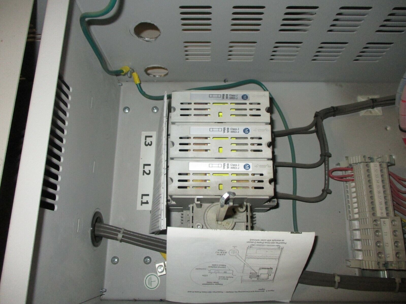 Allen-Bradley PowerFlex 400 AC Drive w/ Bypass & Line Reactor 25HP 3Ph Used