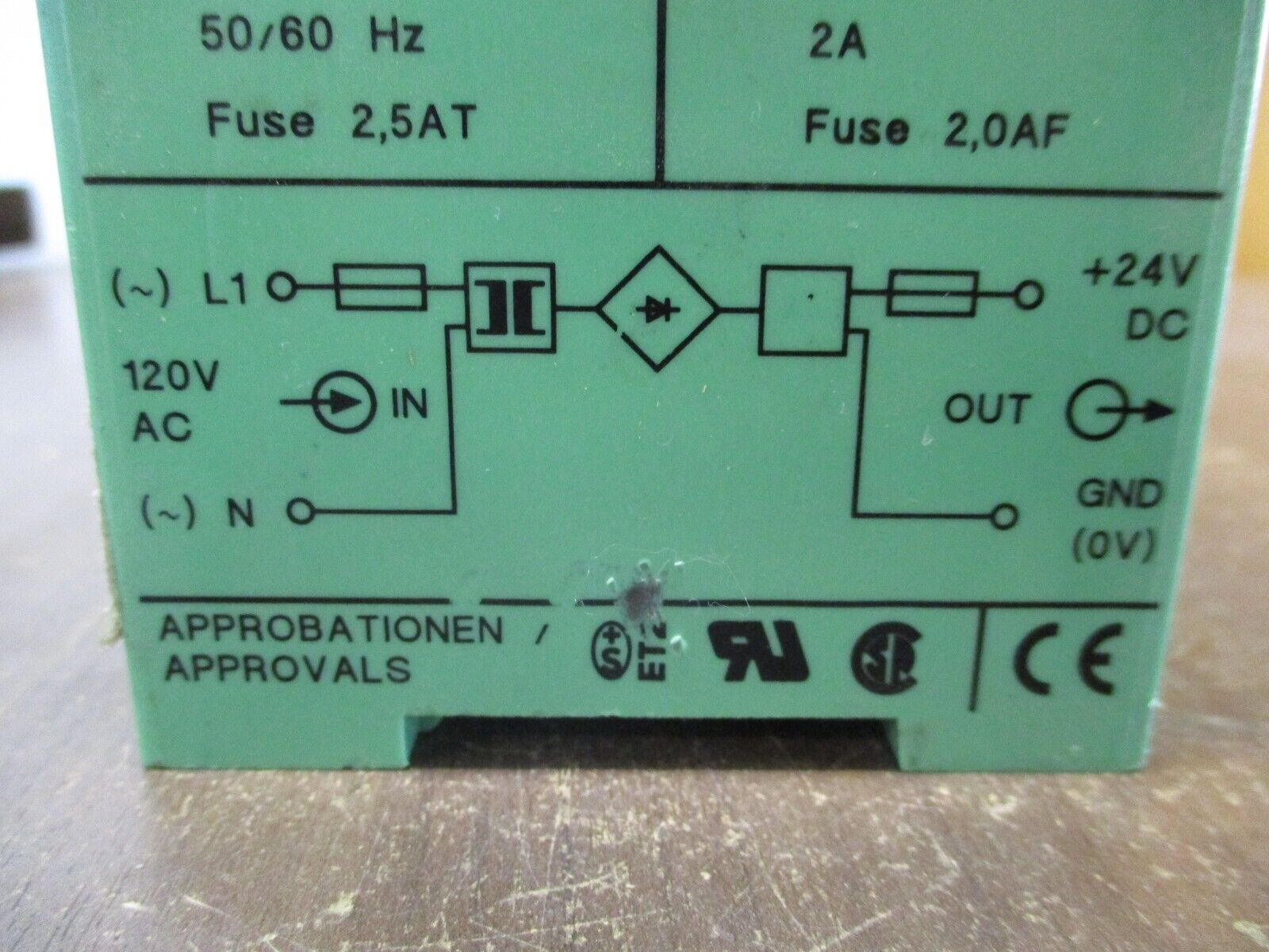 Phoenix Contact Power Supply CM 90-PS-120AC/24DC/2 *Broken DIN Rail Mount* Used