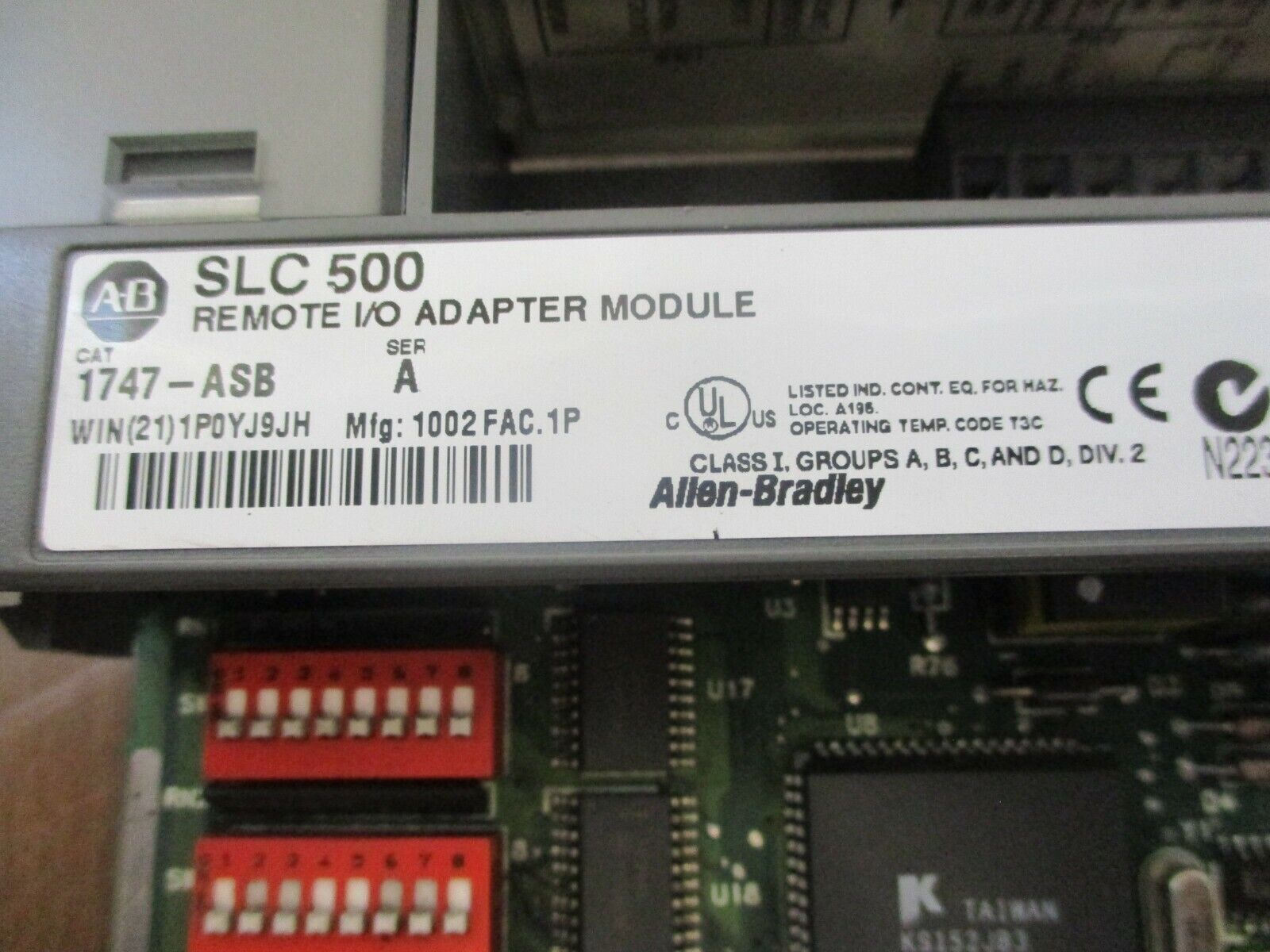 Allen-Bradley SLC 500 Analog Input Module 1747-ASB Ser. A Used