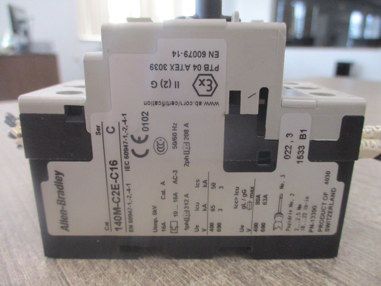 Allen-Bradley Motor Protector 140M-C2E-C16 Ser. C Trip: 10-16A Used