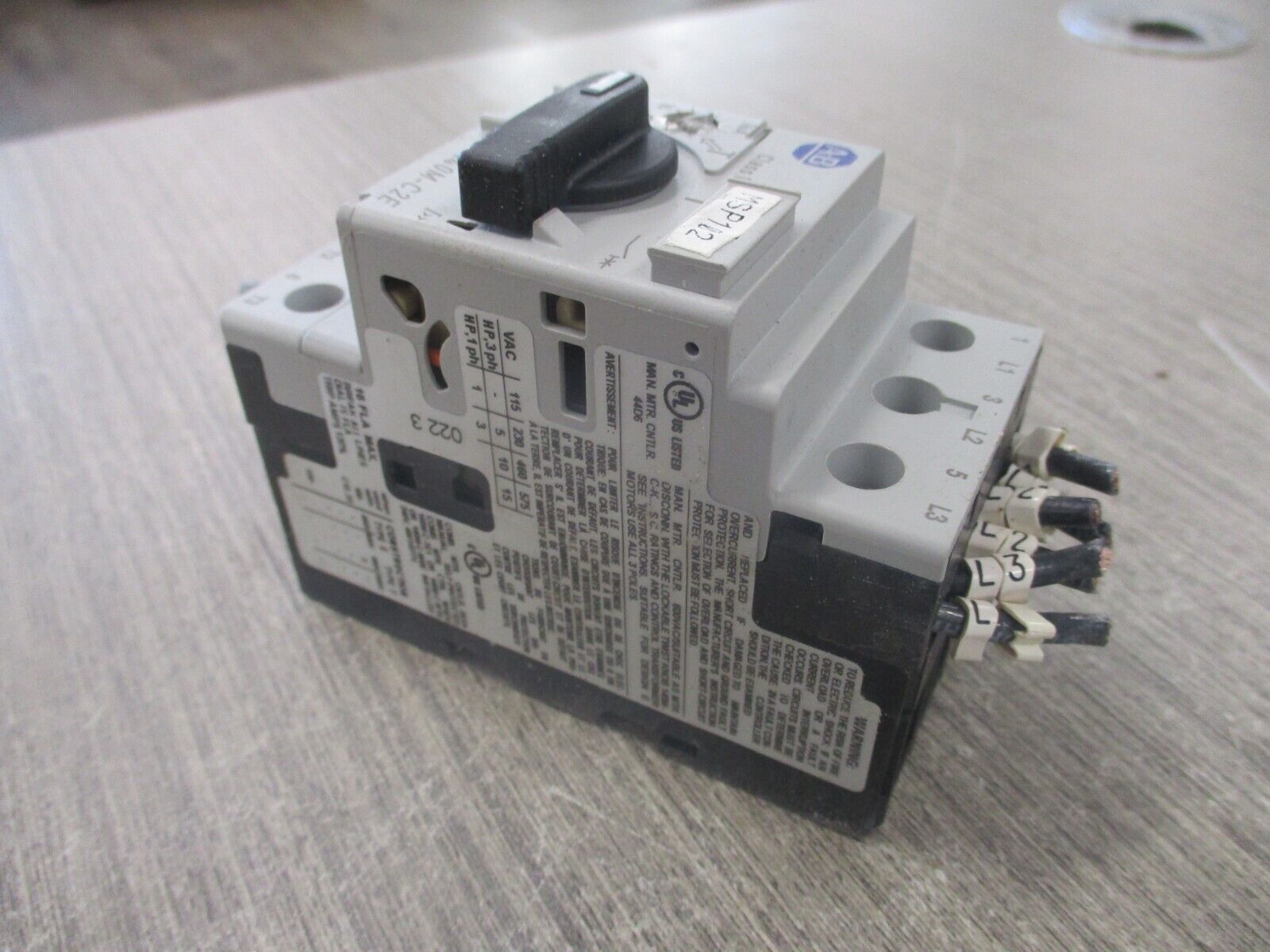 Allen-Bradley Motor Protector 140M-C2E-C16 Ser. C Trip: 10-16A Used