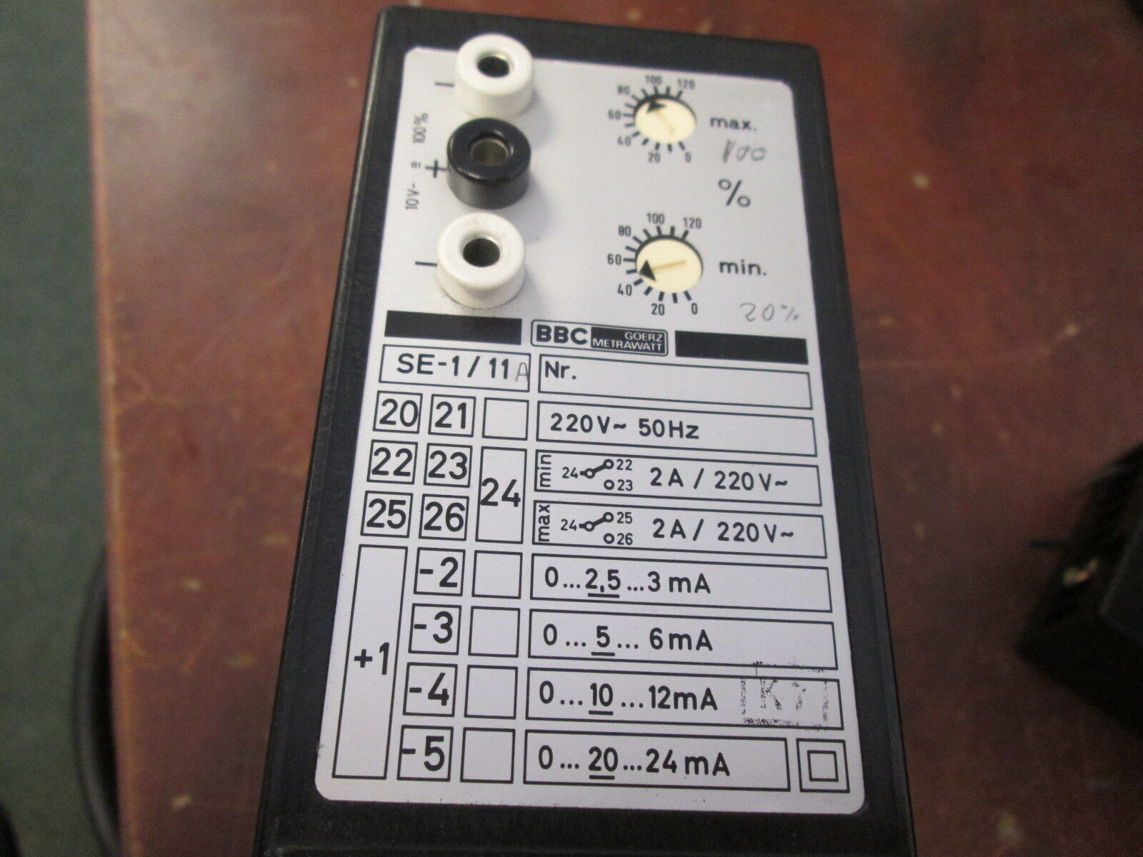 BBC Goerz Metrawatt Controller SE1/11A 220V 50Hz Used