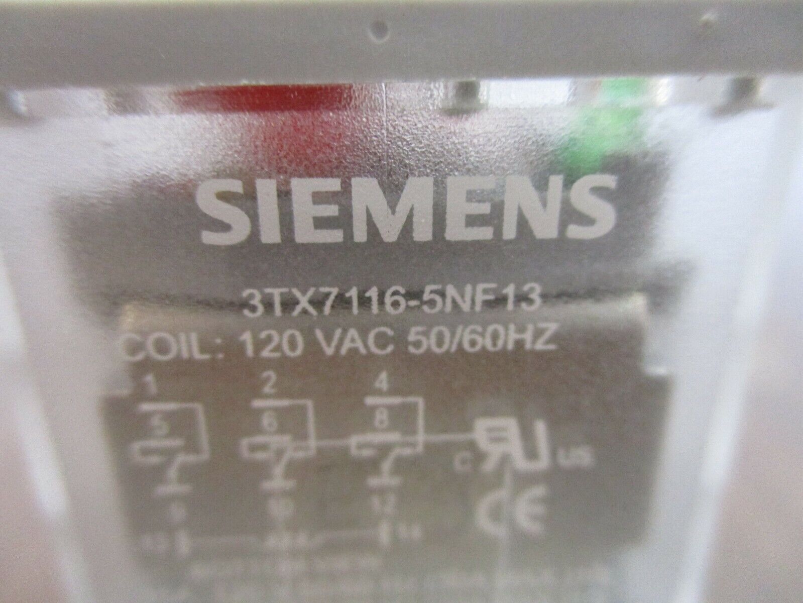 Siemens Relay 3TX7116-5NF13 120V Coil w/ 3TX7144-1E8 Base Used