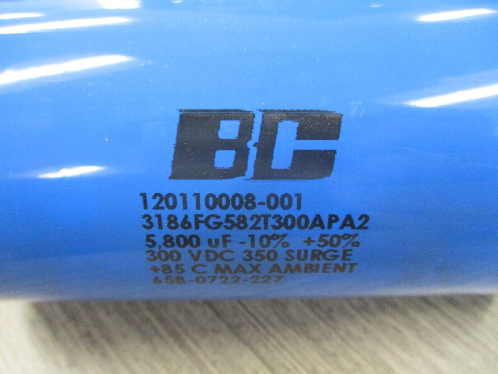 BC Capacitor 120110008-001 5800VF 300 VDC Used