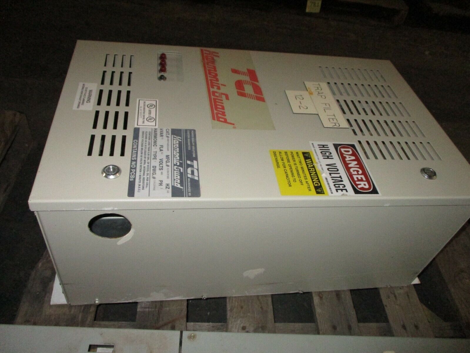 TCI Harmonic Guard Harmonic Filter KH015A6L5A40 15kVAR 480V 60Hz 3Ph 52A Used