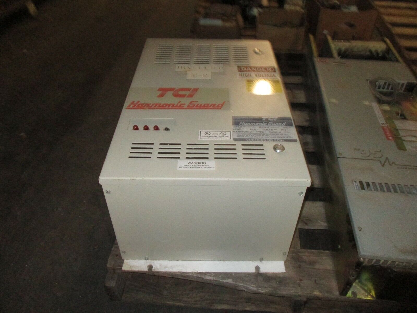 TCI Harmonic Guard Harmonic Filter KH015A6L5A40 15kVAR 480V 60Hz 3Ph 52A Used