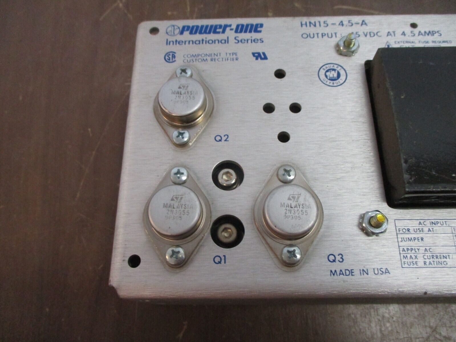 Power-One International Series Power Supply HN15-4.5-A Used