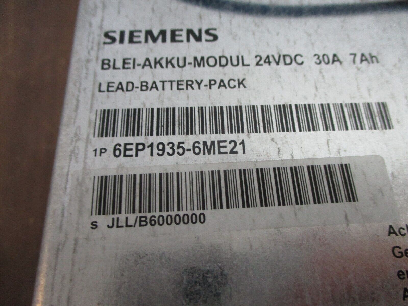 Siemens Lead-Battery Pack 6EP1935-6ME21 BLEI-AKKU-MODUL 24VDC 30A 7Ah Used