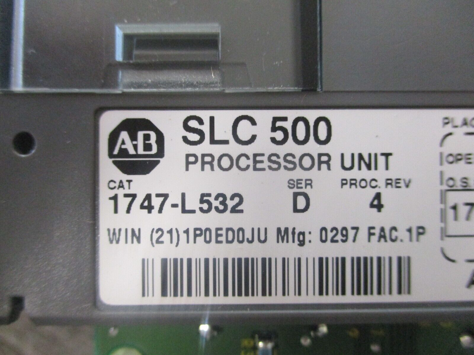 Allen-Bradley SLC 500 Processor Unit 1747-L532 Ser. A Proc. Rev. 4 FRN 9 Used