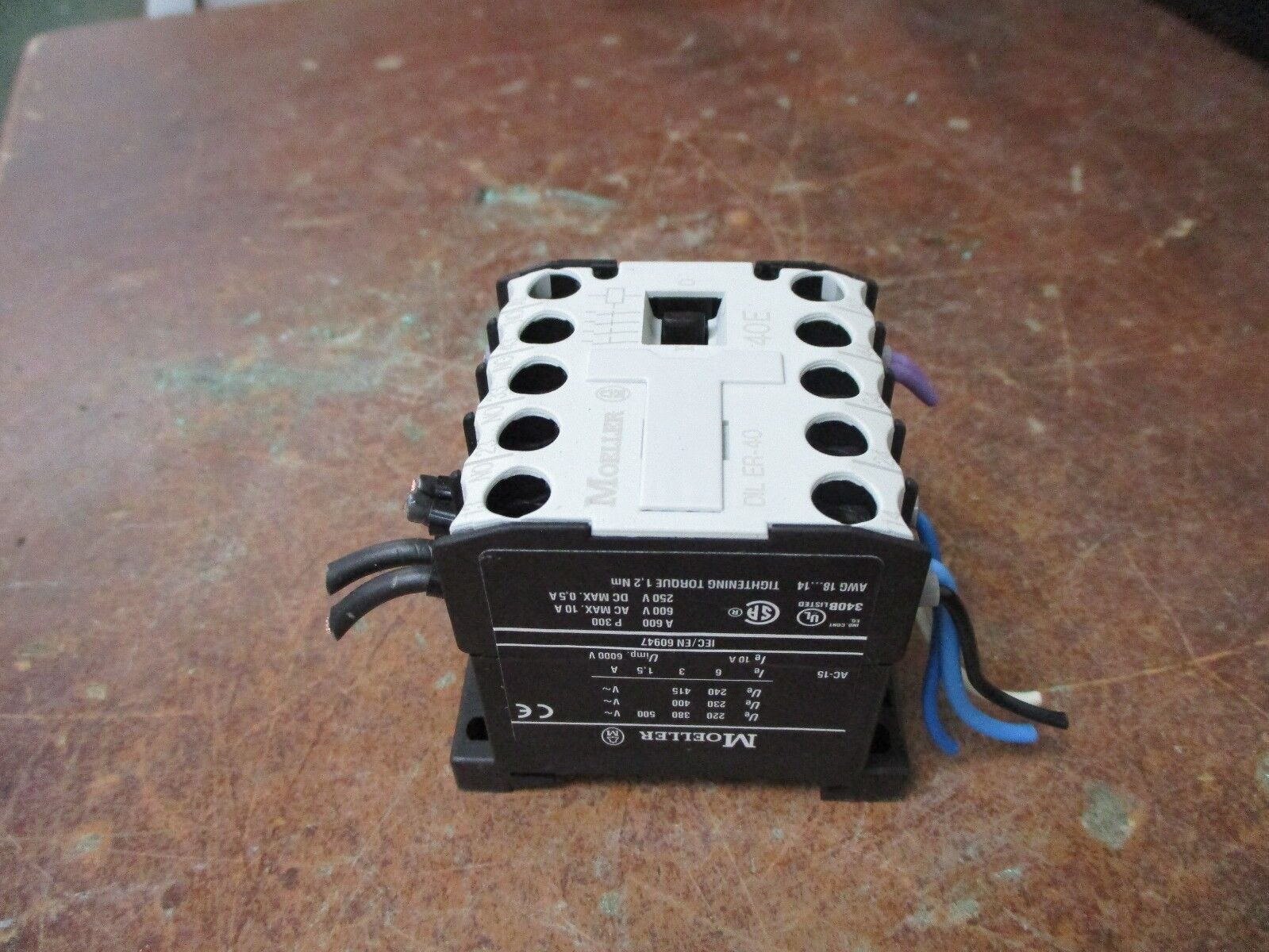 Moeller Contactor DIL ER-40 40E 24V Coil 10A 600V Used