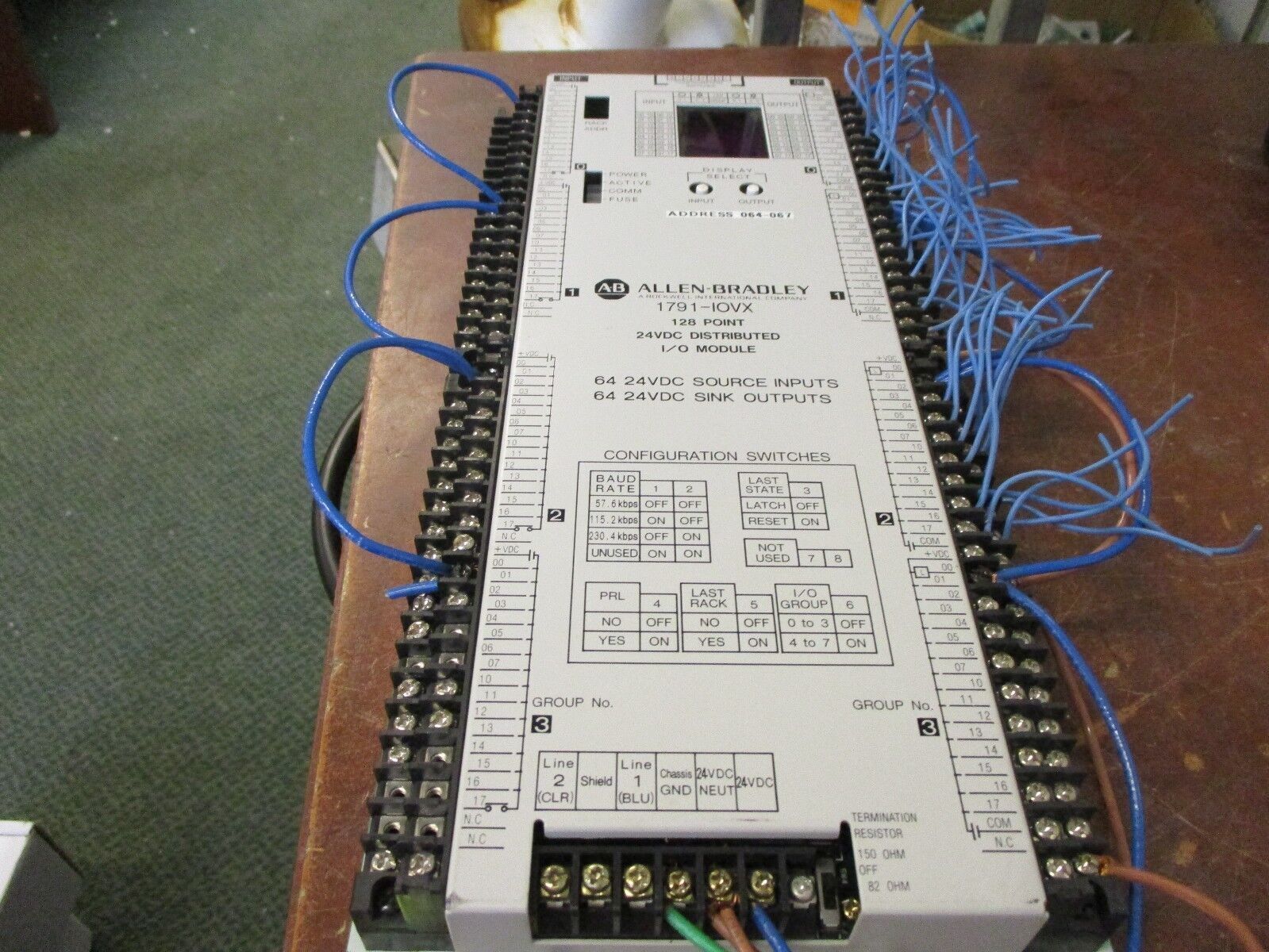 Allen-Bradley Distributed I/O Module 1791-IOVX (64) 24VDC Source Inputs Used