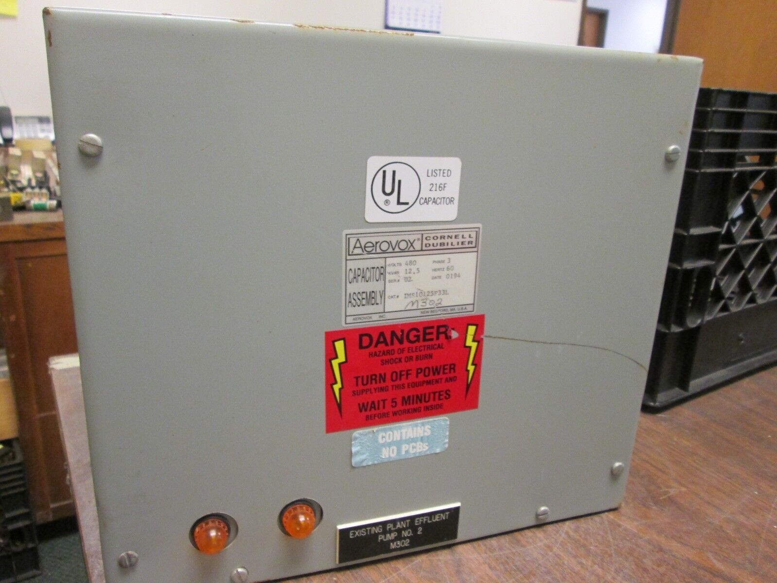 Aerovox Cornell Dubilier Capacitor Assembly IMS10125F33L 480V 3Ph 12.5KVAR 60Hz