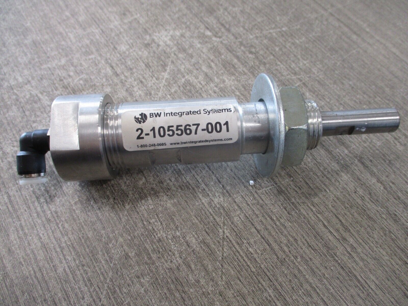 BW Integrated Systems Pneumatic Cylinder 2-105567-001 Used