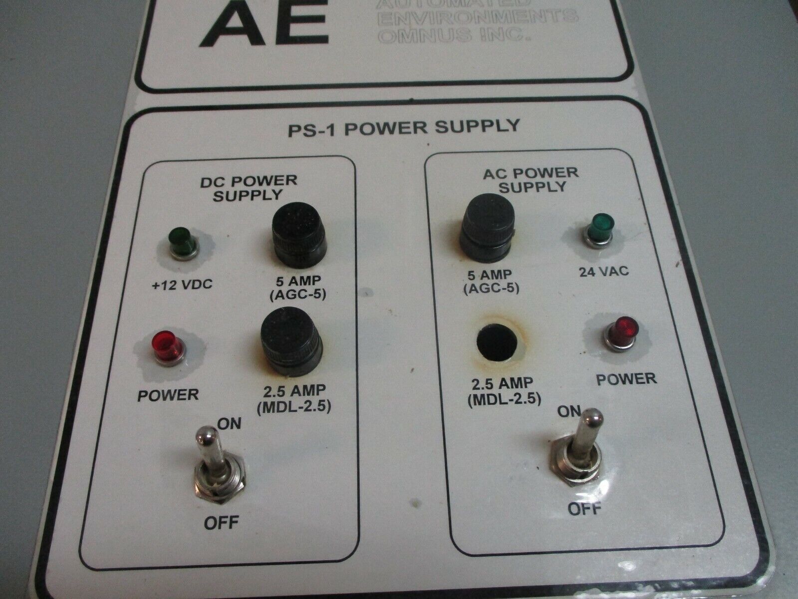 Automated Environments, Inc. Power Supply PS-1 Type 12 Enclosure Used