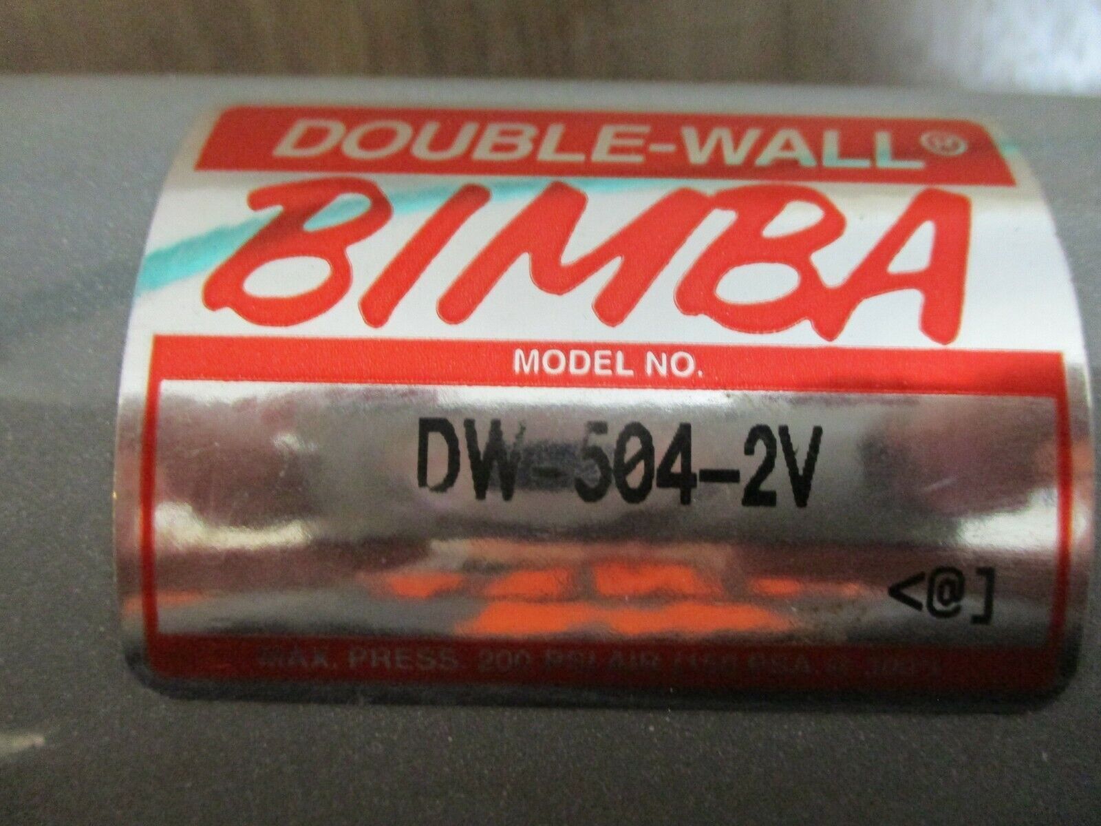 Bimba Double-Wall Air Cylinder DW-504-2V 200 PSIG Used