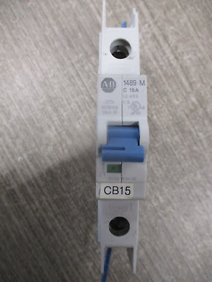 Allen-Bradley Circuit Breaker 1489-M1C150 Ser. D 15A 277V 1P 50/60Hz Used