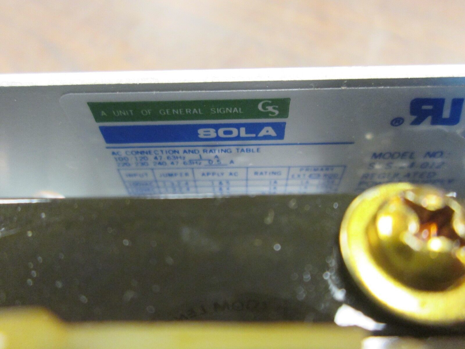 Sola Regulated Power Supply SLS-24-012 24VDC@1.2A Used