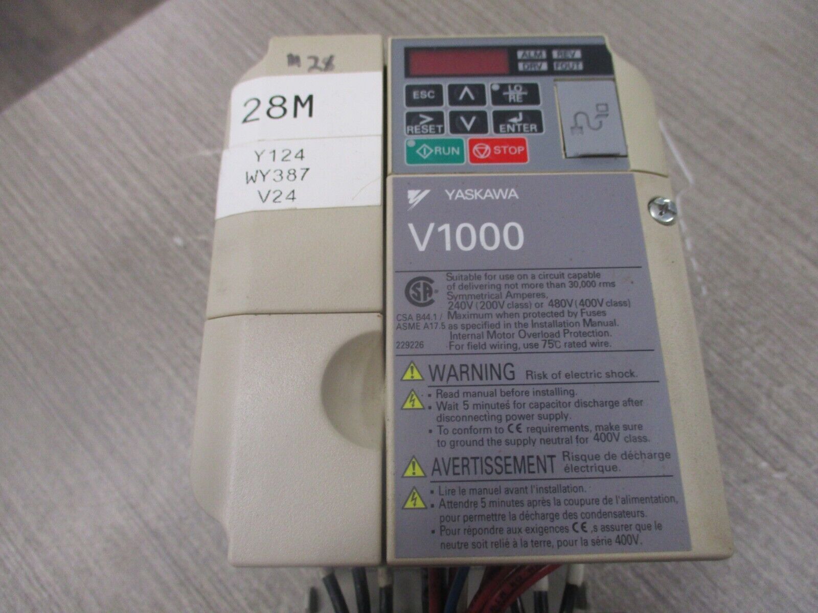 Yaskawa V1000 AC Drive CIMR-VU4A0005FAA Rev. D 3HP 3Ph *No Terminal Cover* Used